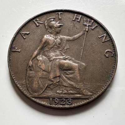 🌹外币初藏🌹🐯2026年第19场 快递已停，正月十五后再发 - 英国1923年1/4便士 一法新