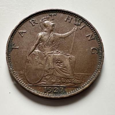 🌹外币初藏🌹🐯2026年第19场 快递已停，正月十五后再发 - 英国1927年1/4便士 一法新