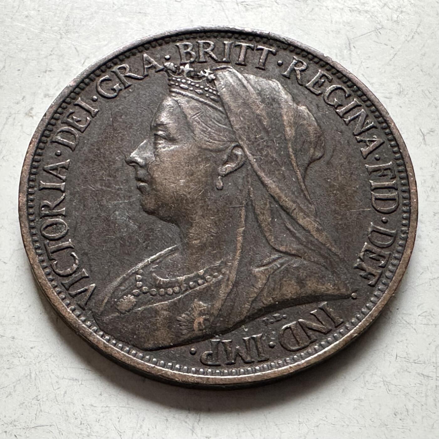 🌹外币初藏🌹🐯2026年第19场 快递已停，正月十五后再发 英国1901年1/4便士 一法新