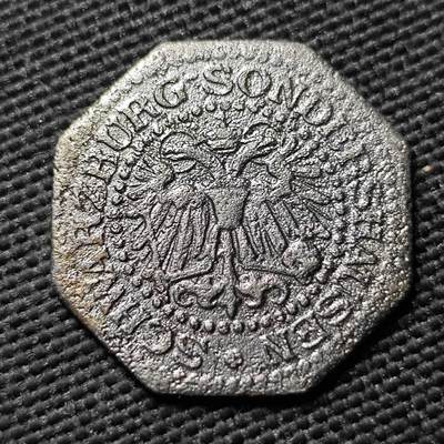 KK钱币收藏小铺  第397期 百期特怕（四拍之一） 2月预留时间 周末发货 - ND（1918）德紧施瓦茨堡-松德斯豪森 10芬尼铁币 