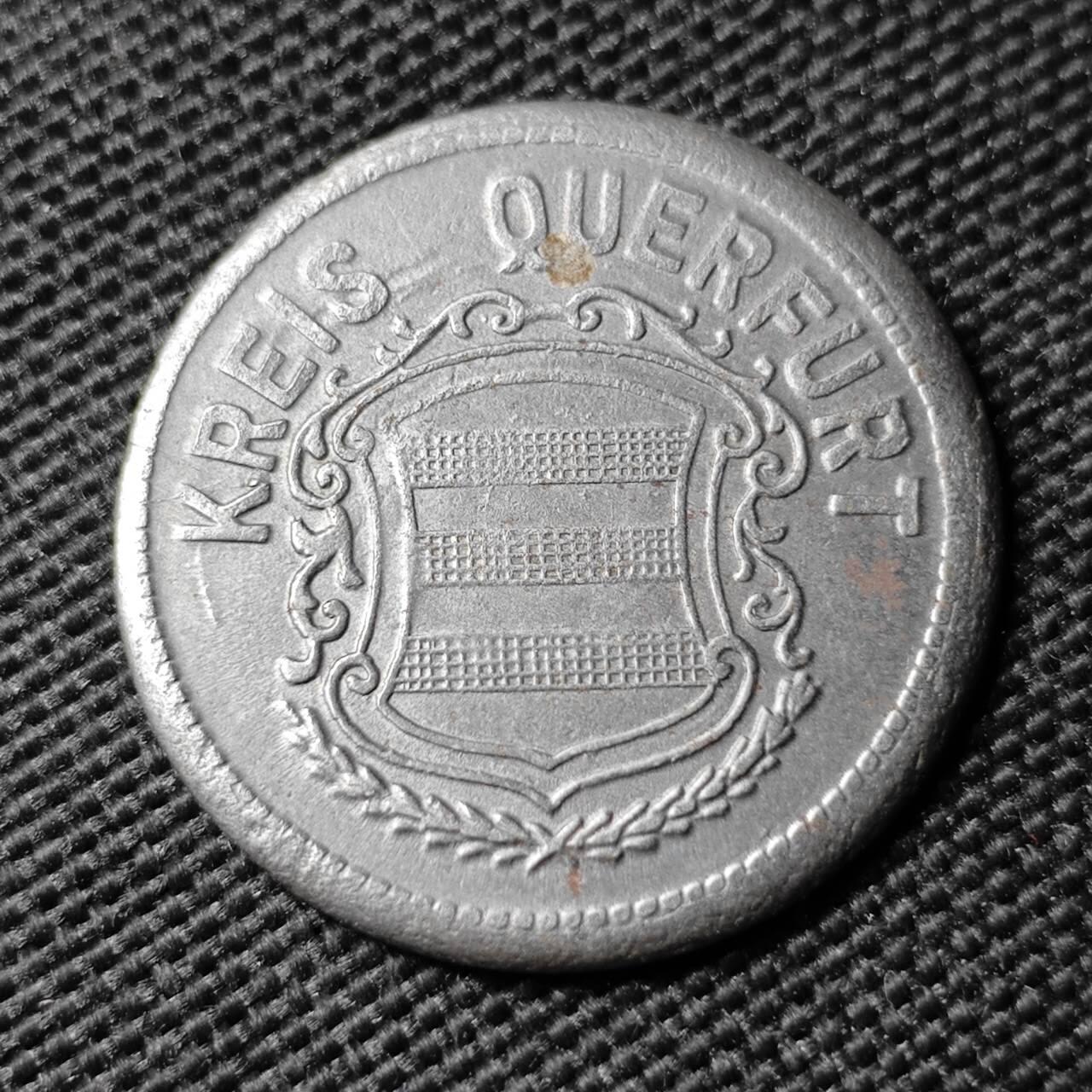 KK钱币收藏小铺  第397期 百期特怕（四拍之一） 2月预留时间 周末发货 1918 德紧 库埃尔富尔特50芬尼铁币 好品