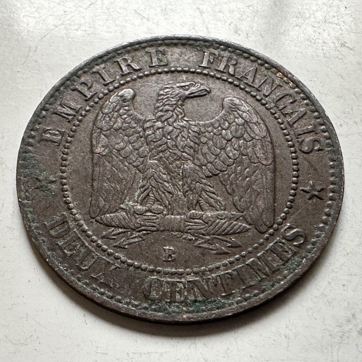 🌹外币初藏🌹🐯2026年第19场 快递已停，正月十五后再发 法国1856年2分 好品相