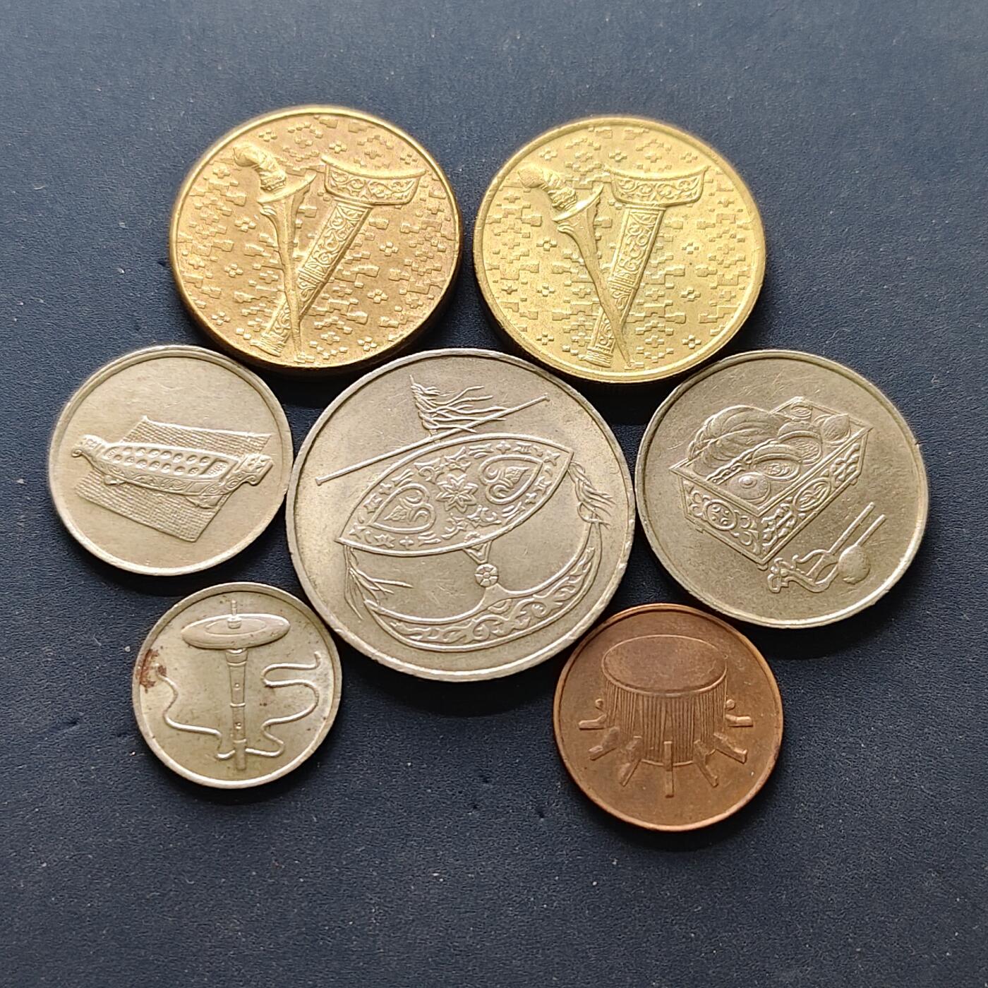 【全场包邮】纯粹捡漏拍502场 马来西亚1989-1994年民俗版7枚套币-含$1/1不同版本