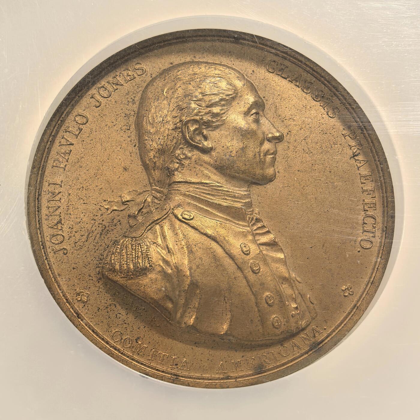 博洋堂蛇年收官专场暨第161期（全场包邮） NGC MS62 大英纪念约翰保罗船长（1747-1792年）生平战绩近代大铜章，58mm大尺寸，工艺高浮雕精美！