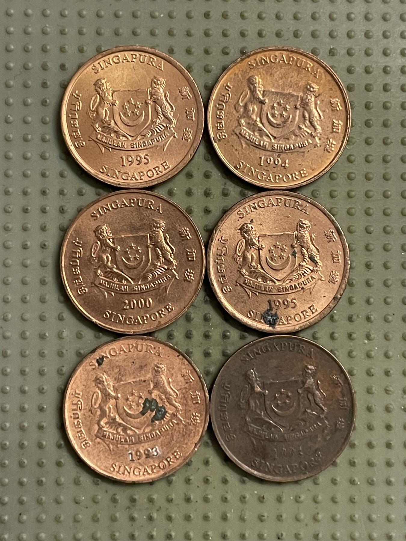 2026年第26场各国散币拍卖（总第176场）年前发货截止到11号 新加坡1分6枚