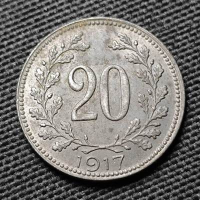 KK钱币收藏小铺  第397期 百期特怕（四拍之一） 2月预留时间 周末发货 - 1917 奥匈帝国20赫勒 铁币 