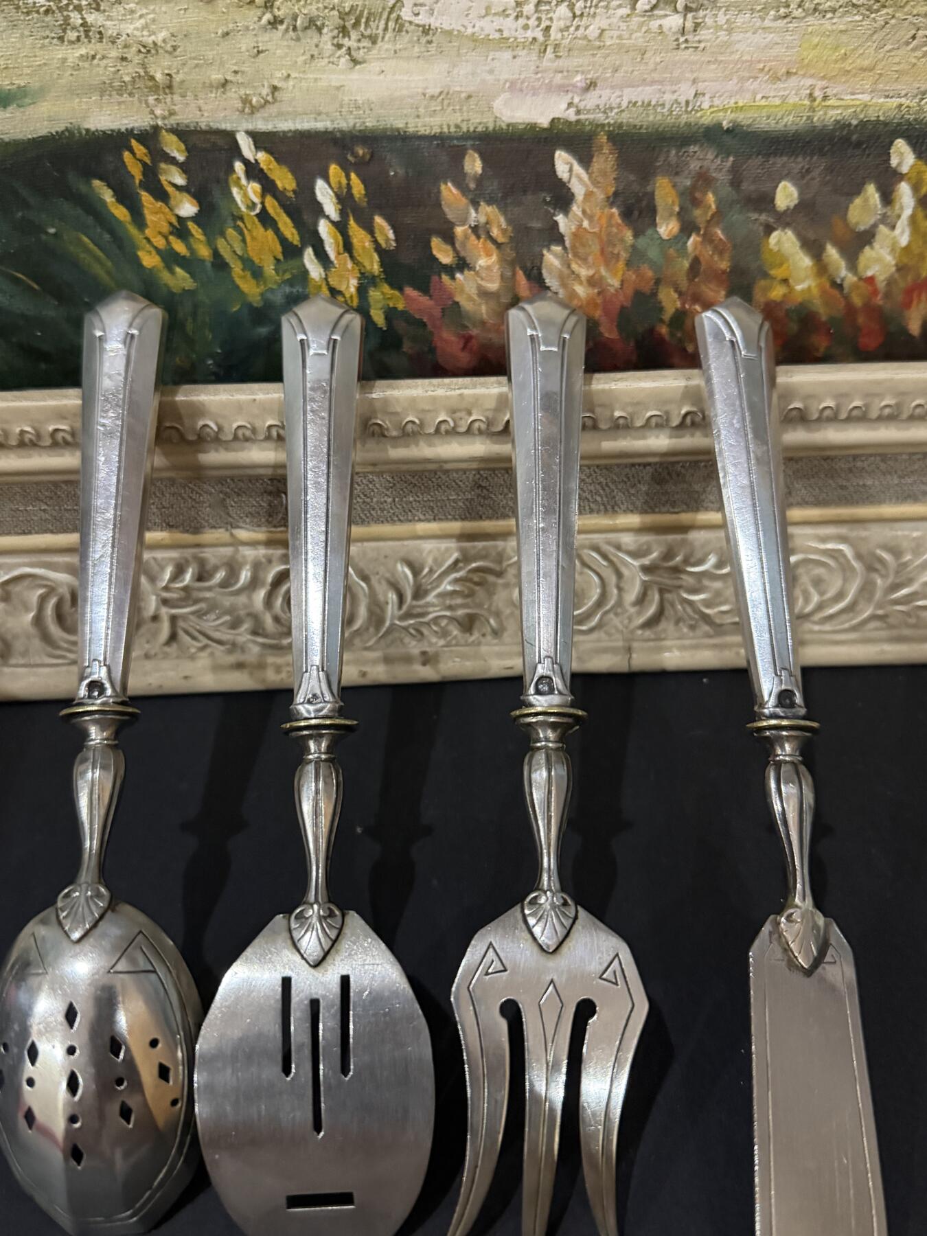 海外回流春节精品专场（一） 法国回流19世纪纯银餐具（尺寸：左起16.7cm，17.2cm，17.2cm，18.7cm，重：139.1g，有银标）