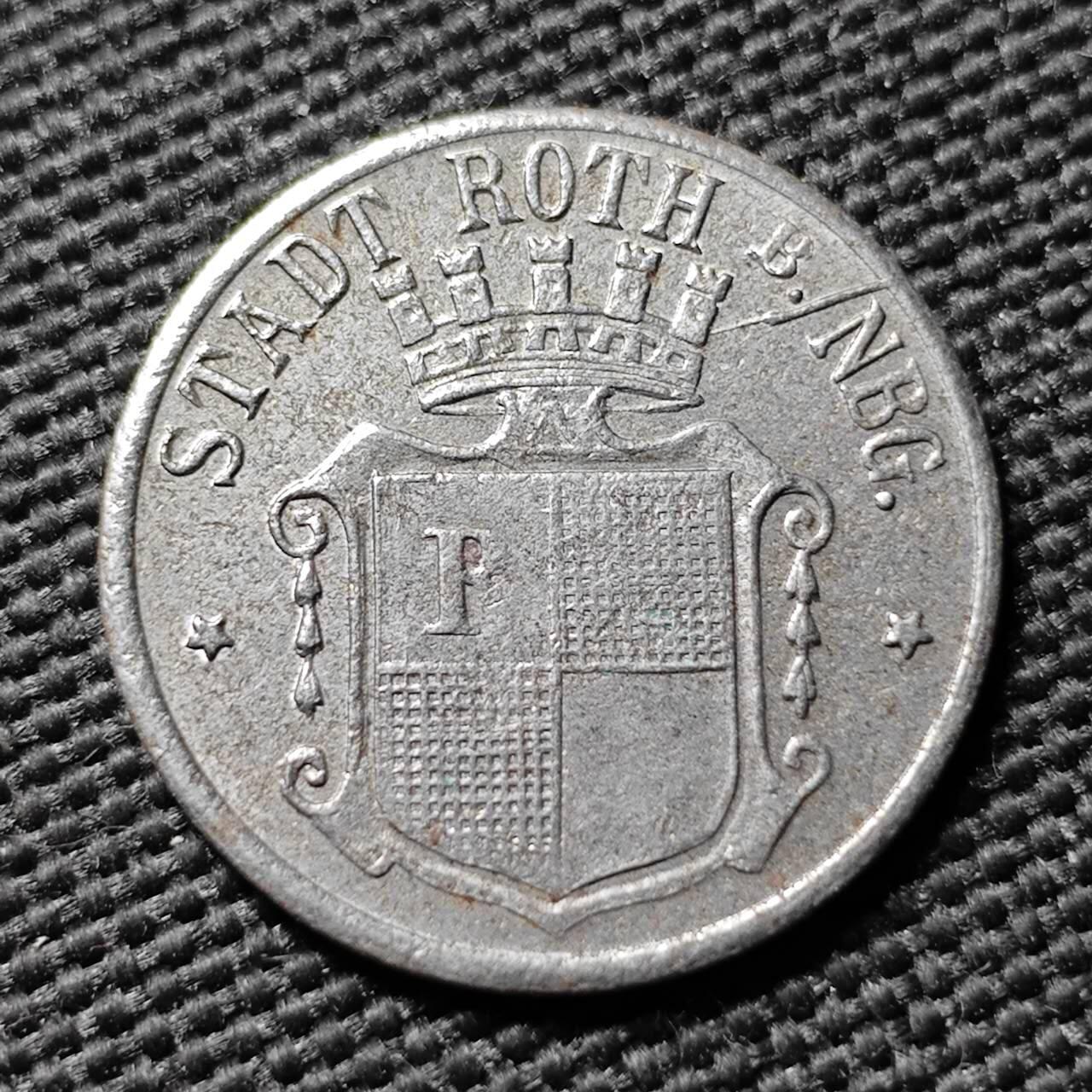 KK钱币收藏小铺  第397期 百期特怕（四拍之一） 2月预留时间 周末发货 1918 德紧罗特市 5芬尼铁币