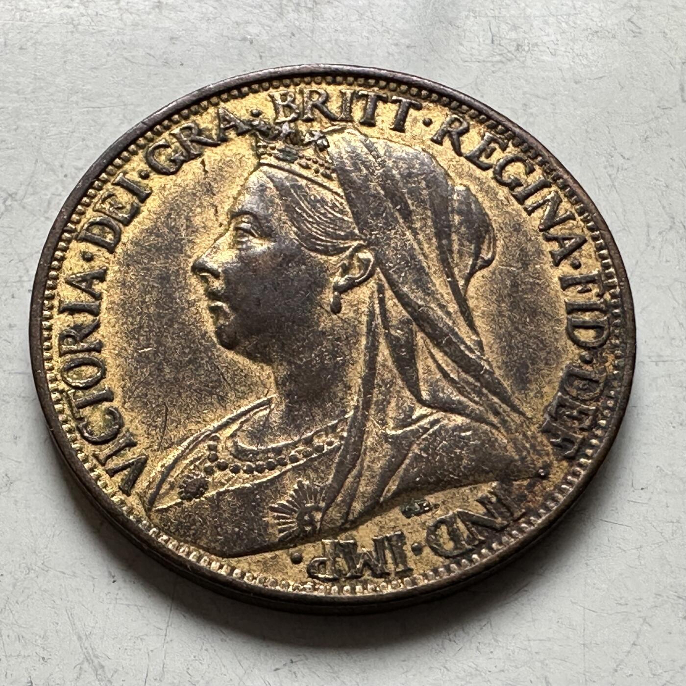 🌹外币初藏🌹🐯2026年第19场 快递已停，正月十五后再发 英国1901年1/4便士 一法新