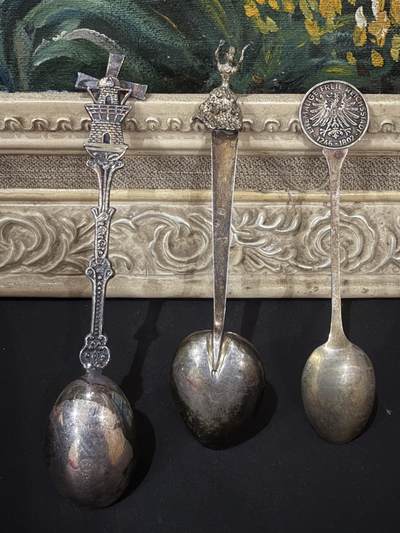 海外回流精品拍卖（五一专场） 法国回流纯银勺子3把（重：32.8g，含银量900左右）