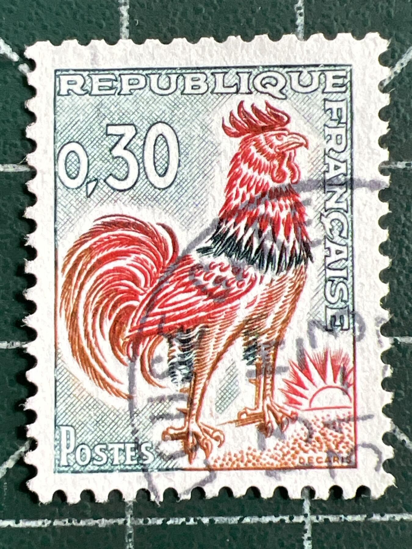 第1123  邮票专场 （无押金，捡漏，全场50包邮，偏远地区除外，接收代拍业务，本店十天发一次货） 法国高卢雄鸡邮票