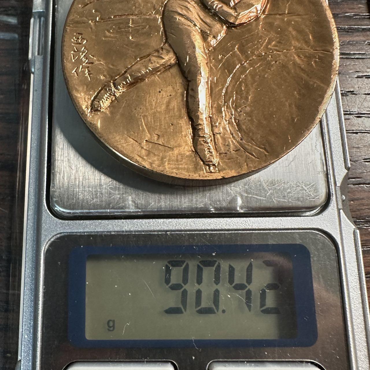 蒂克钱币 -第58场 日本企业章 徽章专场 造币局制 1972年 札幌冬奥会 铜章 50mm 90g 