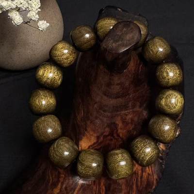 零元拍：金丝楠祖母绿老型珠手串，15.7/15MM 金丝满满，满手留香 - 零元拍：金丝楠祖母绿老型珠手串，15.7/15MM 金丝满满，满手留香