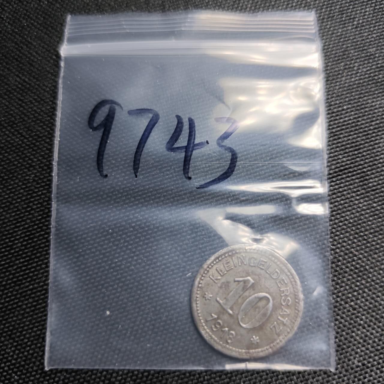 KK钱币收藏小铺  第397期 百期特怕（四拍之一） 2月预留时间 周末发货  1918 德紧奎尔福特10芬尼 铁币