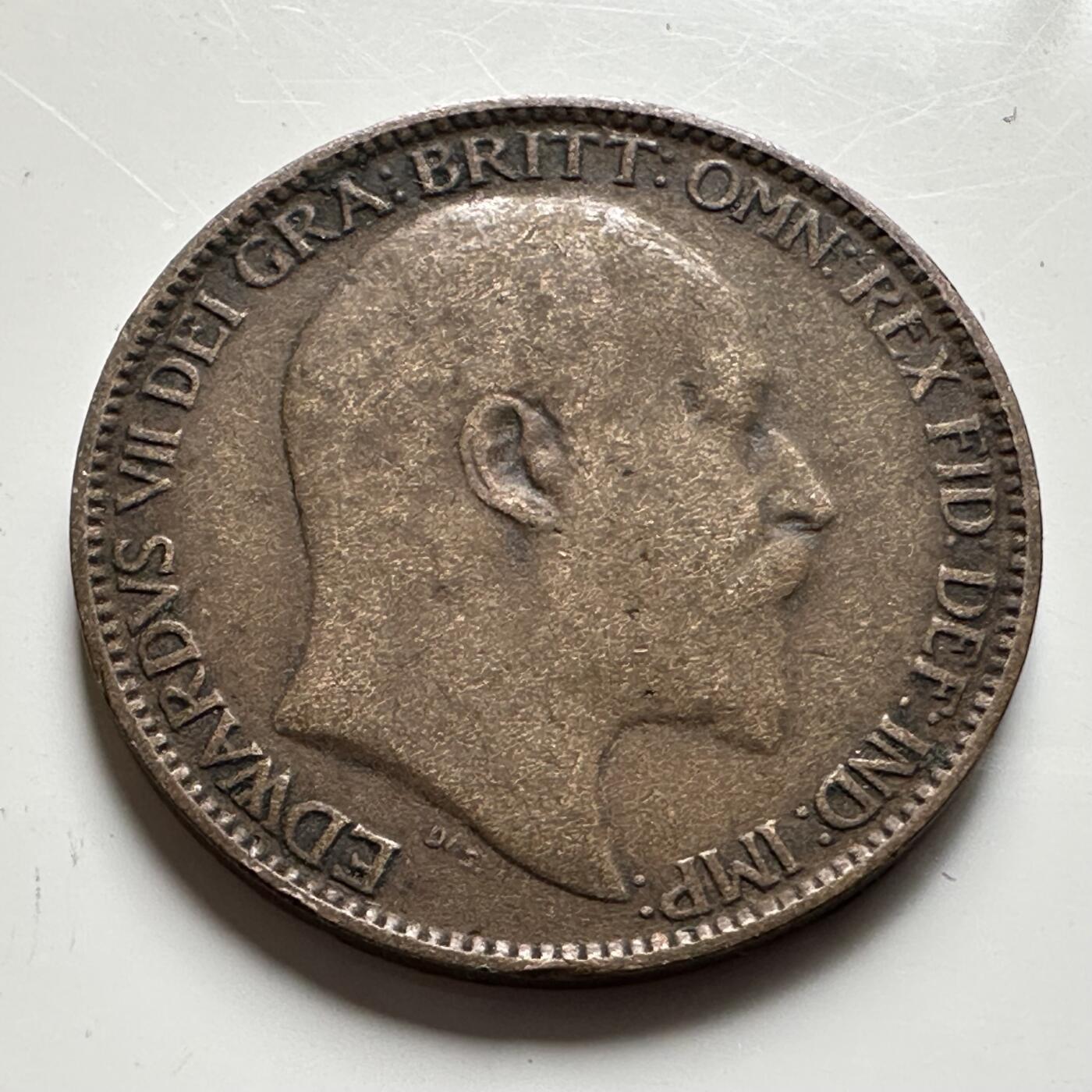 🌹外币初藏🌹🐯2026年第19场 快递已停，正月十五后再发 英国1909年1/4便士 一法新