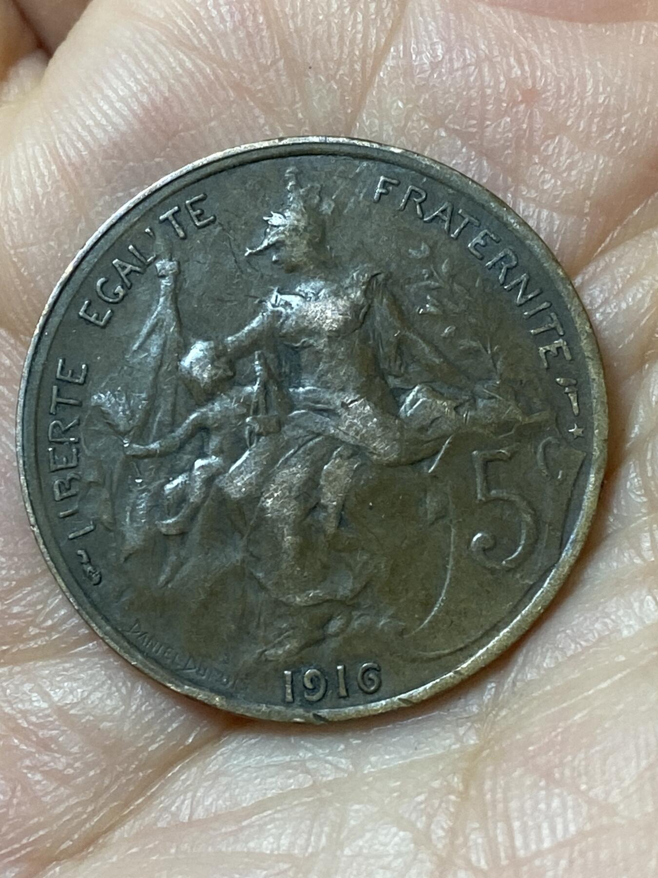 2026年第二十三场(总第一百九十二场）外国好品散币场(年后发货) 法兰西第三共和国1916年5生丁(S版，星标，马德里造)