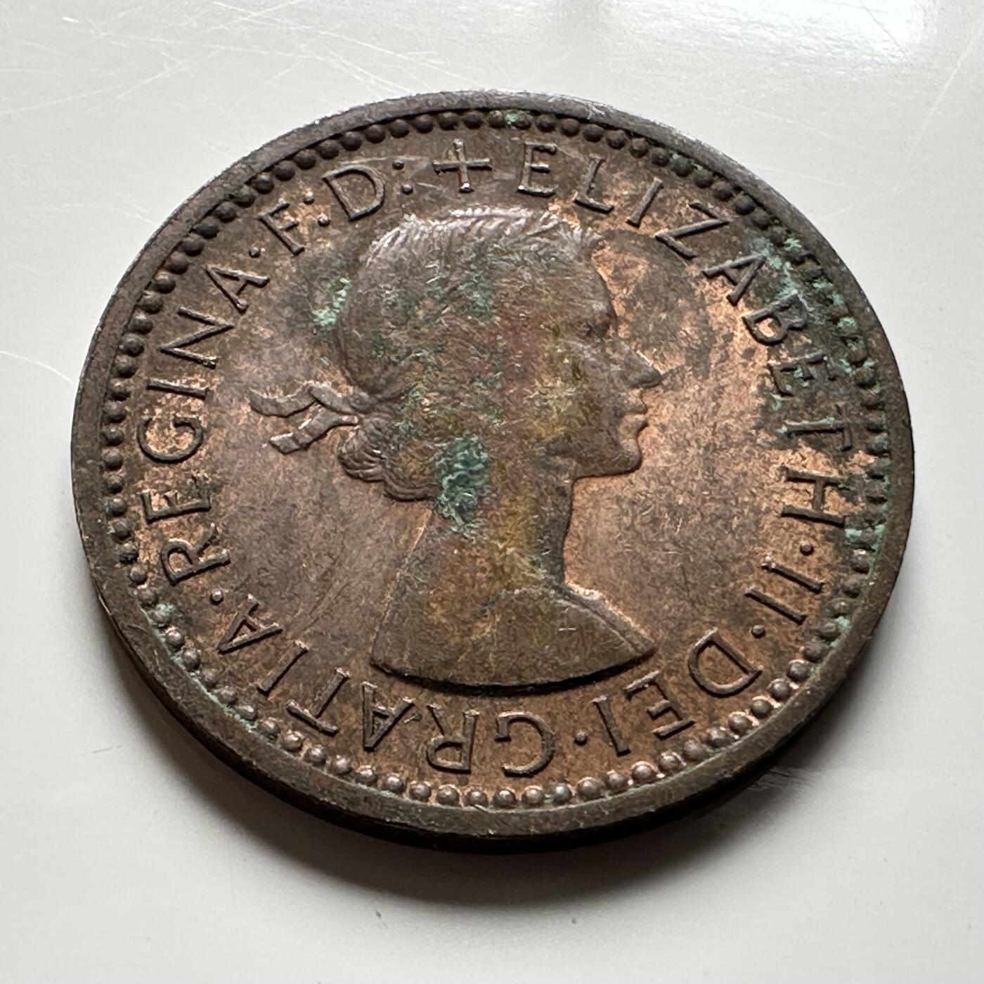 🌹外币初藏🌹🐯2026年第19场 快递已停，正月十五后再发 英国1955年1/4便士 一法新 