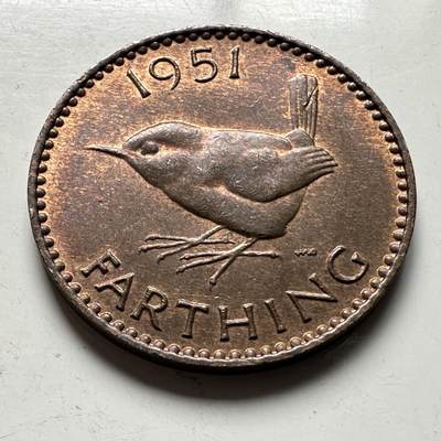 🌹外币初藏🌹🐯2026年第19场 快递已停，正月十五后再发 - 英国1951年1/4便士 一法新 b