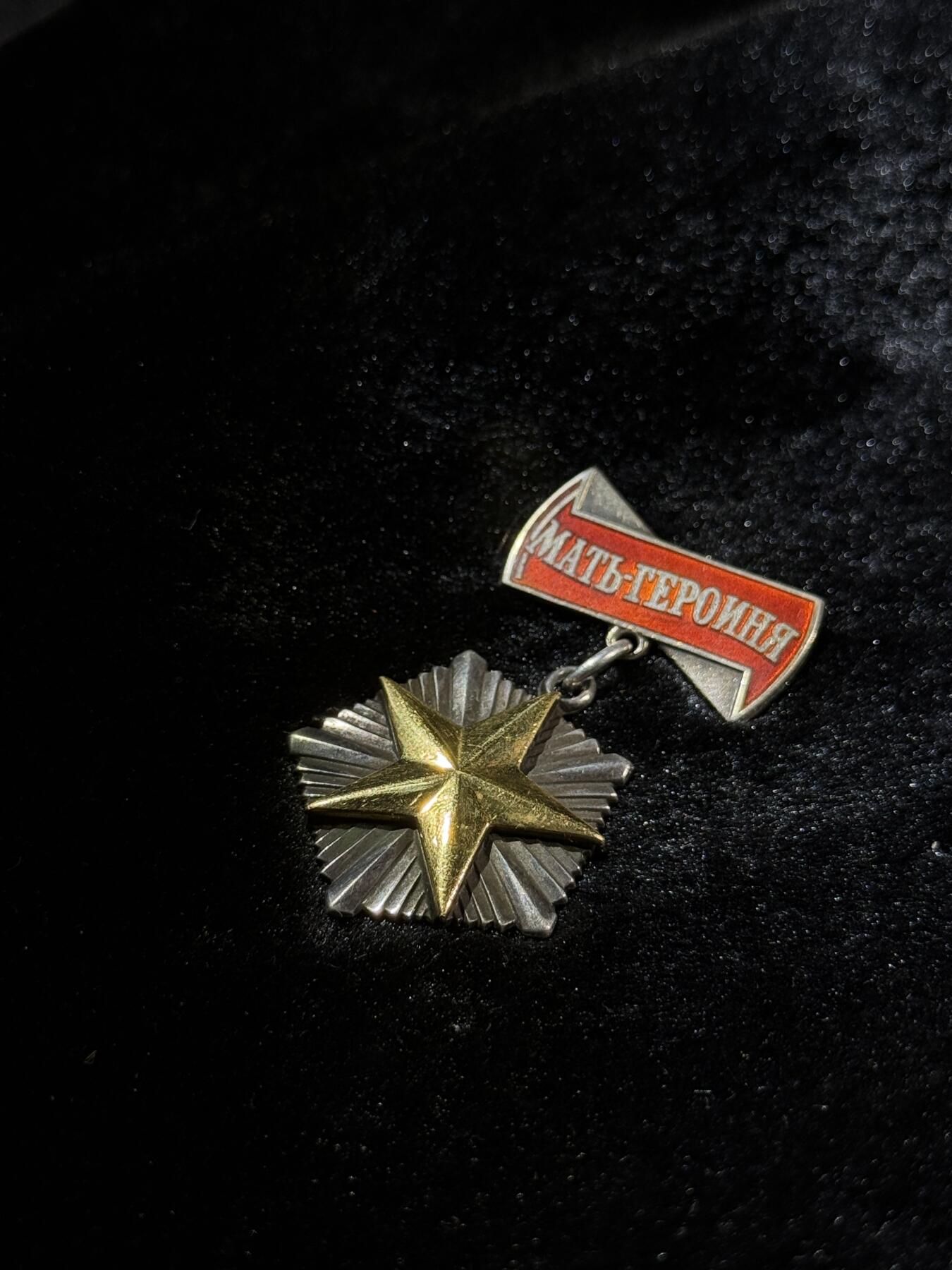 欢庆春节！戎马世界章牌大赏第111期春节大拍 苏联英雄母亲金星奖章，含金4.5g左右
