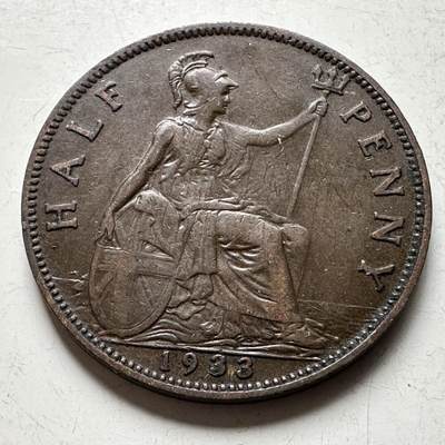 🌹外币初藏🌹🐯2026年第19场 快递已停，正月十五后再发 - 英国1933年1/2便士 半便士