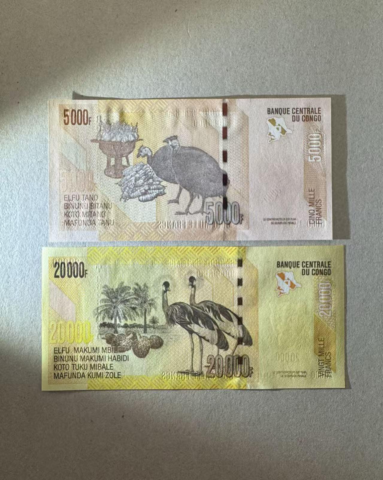 【Blue Auction】世界纸币精拍第786期——18级TOP拍卖/信誉/品质/专业/高效💫(年前收官场） 【一组2张首发冠】刚果 2005-06年5000-20000法郎 全新UNC