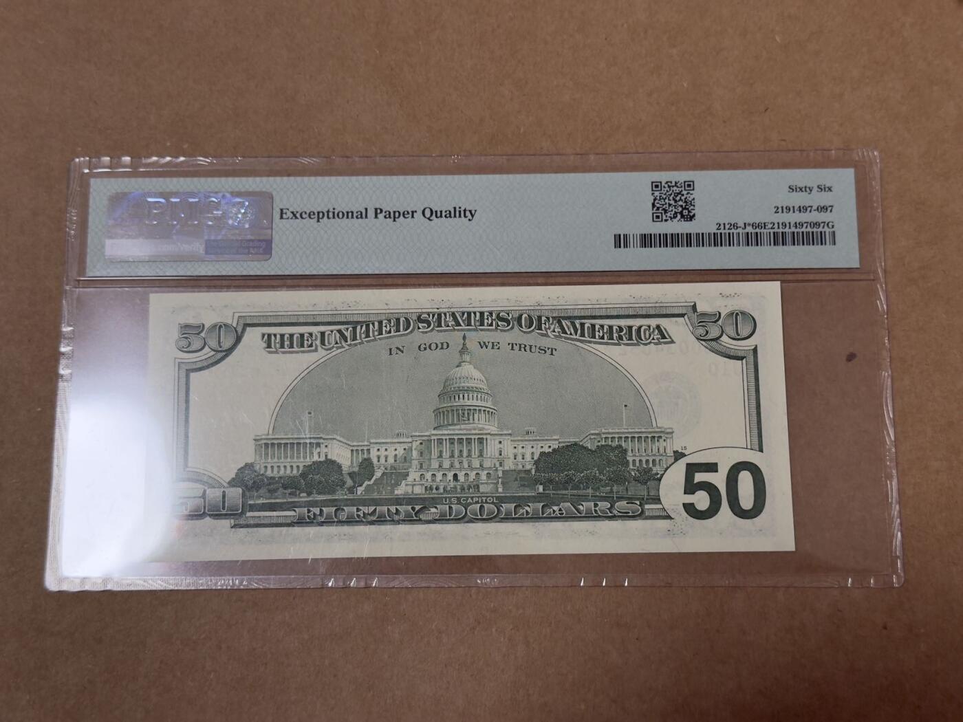 【礼羽收藏】🌏世界钱币拍卖第124期 96年首发50美元补号豹子头PMG66分