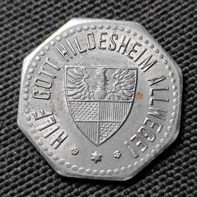 KK钱币收藏小铺  第397期 百期特怕（四拍之一） 2月预留时间 周末发货 - 1918 德紧希尔德斯海姆 10芬尼铁币 