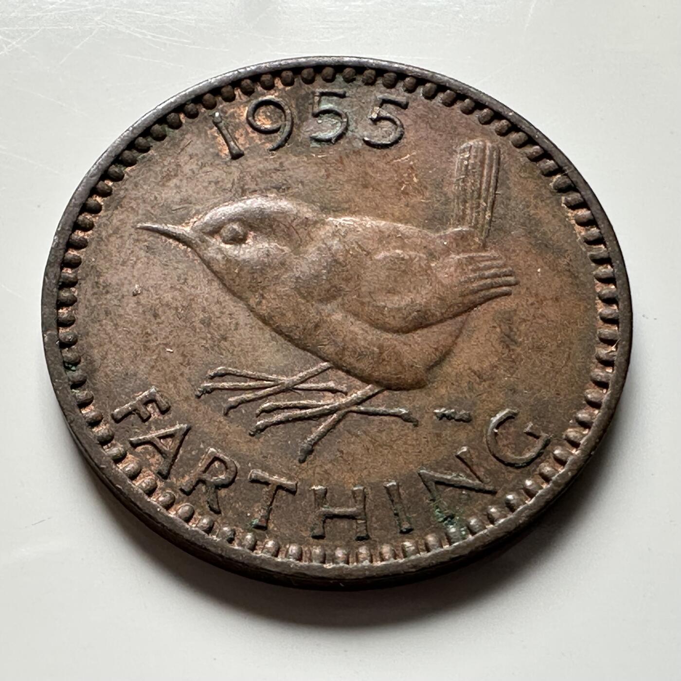 🌹外币初藏🌹🐯2026年第19场 快递已停，正月十五后再发 英国1955年1/4便士 一法新 