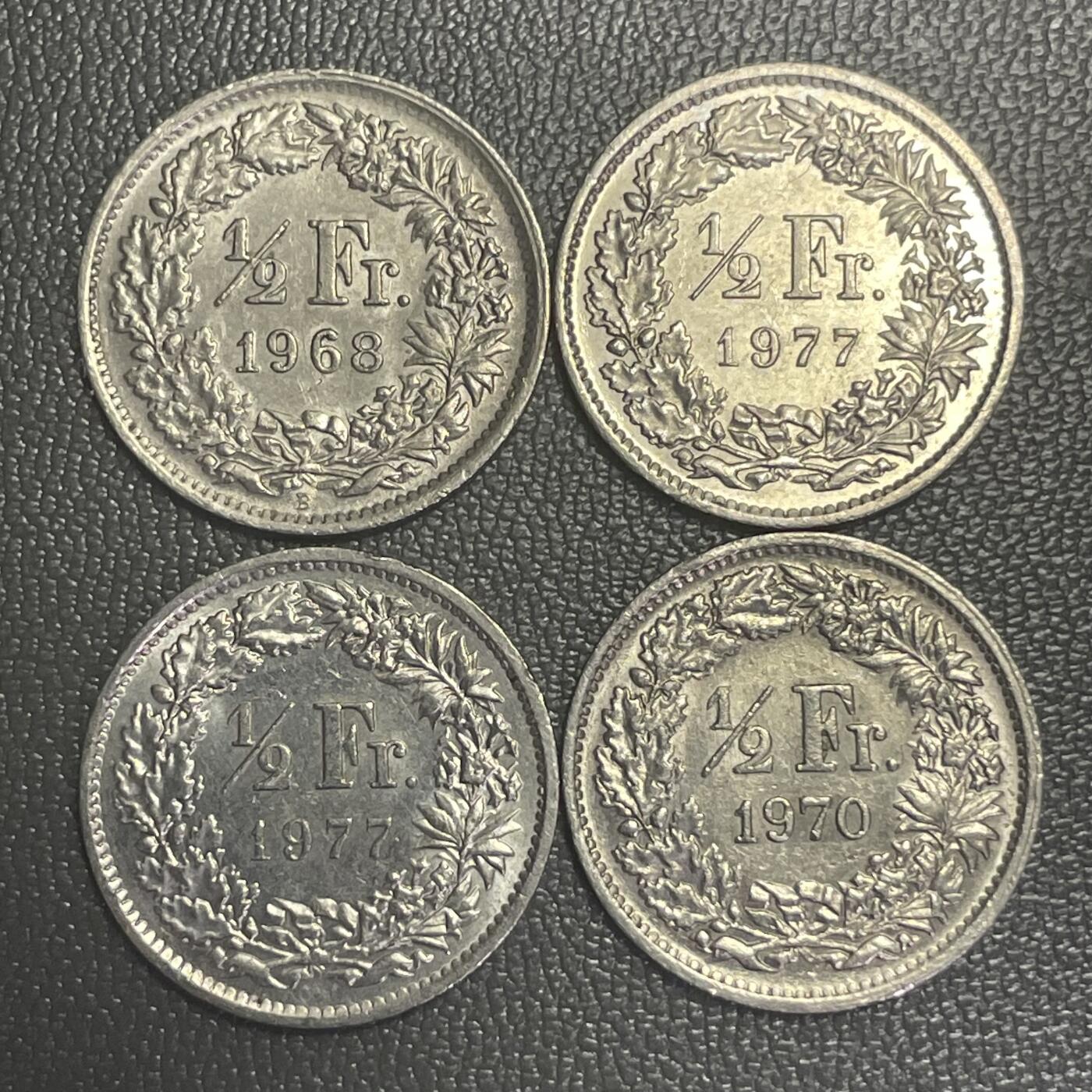 回流0301 瑞士1/2法郎4枚