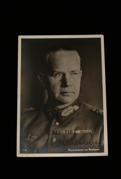 欢庆春节！戎马世界章牌大赏第112期春节大拍  德专场 - 赖歇瑙元帅战时亲笔签名明信片 附带一封战时信件解释明信片来历  赖歇瑙元帅死于42年 签名相对稀少 价高
