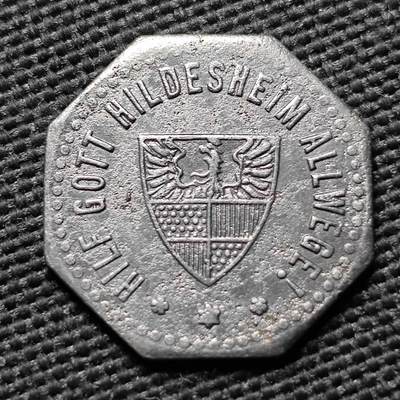 KK钱币收藏小铺  第397期 百期特怕（四拍之一） 2月预留时间 周末发货 - 1918 德紧希尔德斯海姆市 5芬尼铁币 