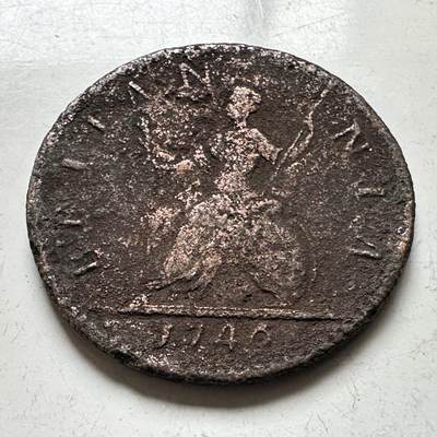 🌹外币初藏🌹🐯2026年第19场 快递已停，正月十五后再发 - 英国1740年乔治二世1/4便士铜币 