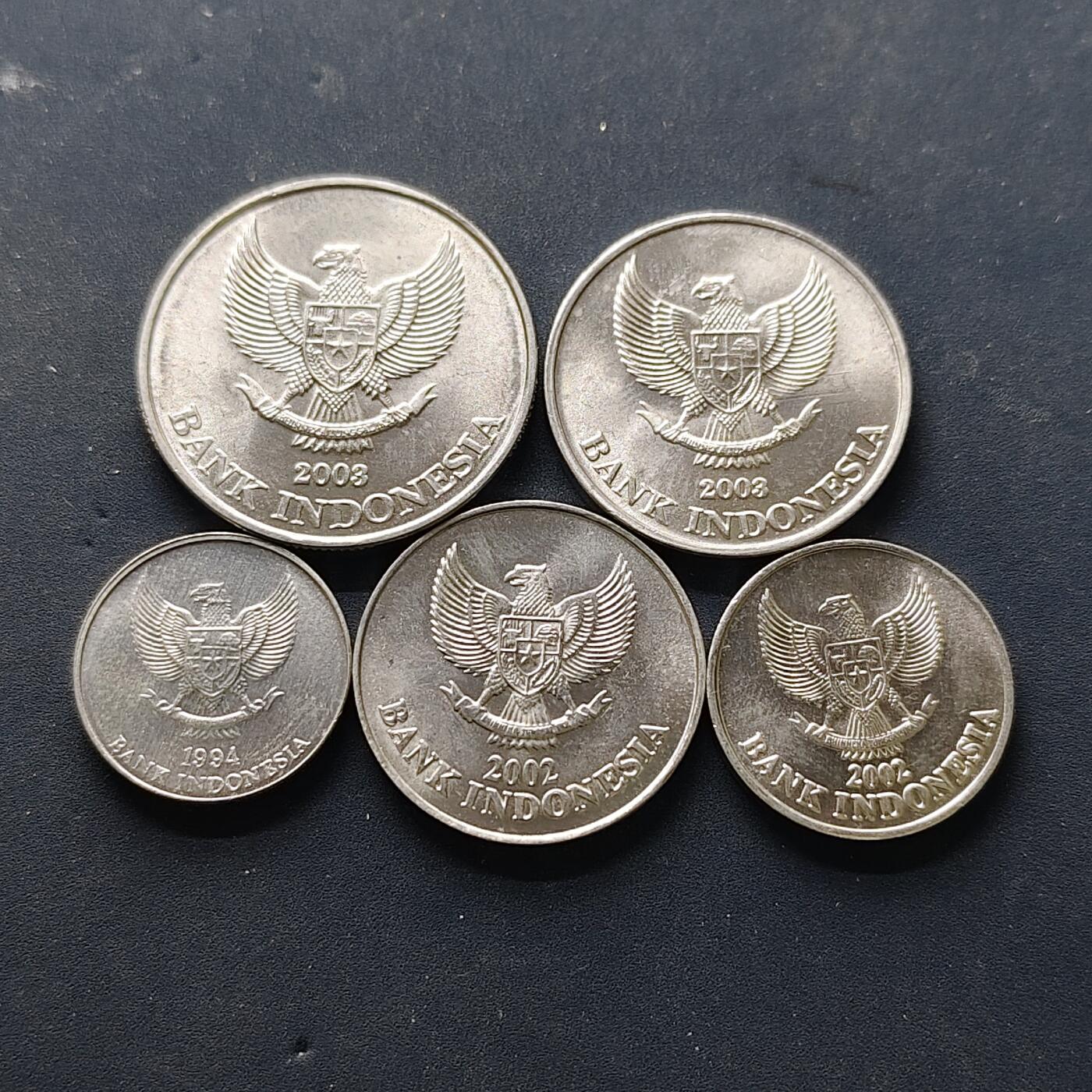 【全场包邮】纯粹捡漏拍502场 印度尼西亚1994-2008年5枚套币