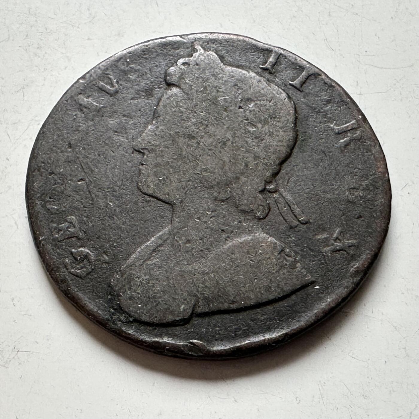 🌹外币初藏🌹🐯2026年第19场 快递已停，正月十五后再发 英国1734年乔治二世1/2便士铜币 