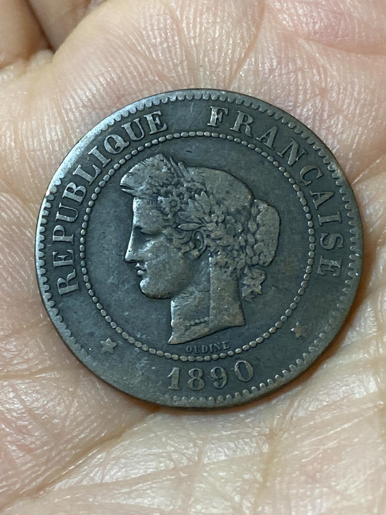 2026年第二十三场(总第一百九十二场）外国好品散币场(年后发货) 法兰西第三共和国1890年5生丁(A标，巴黎造)