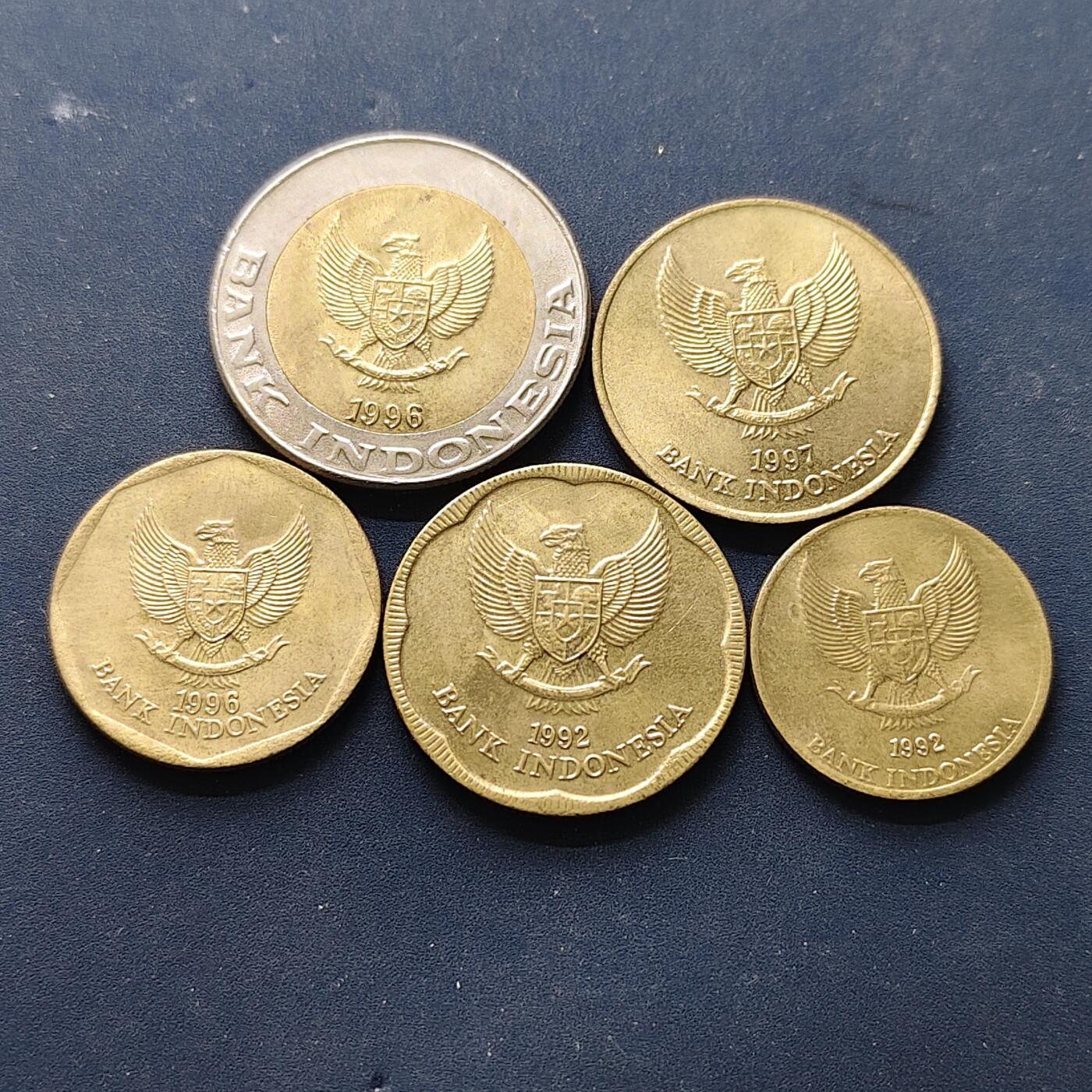 【全场包邮】纯粹捡漏拍502场 印度尼西亚1992-1997年5枚套币