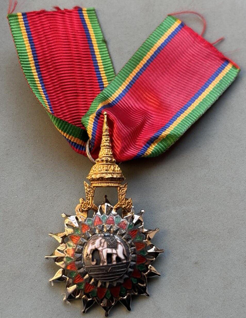 盛世勋华——号角文化勋章邮票专场拍卖第305期 泰国骑士级白象勋章 银制 总重15克