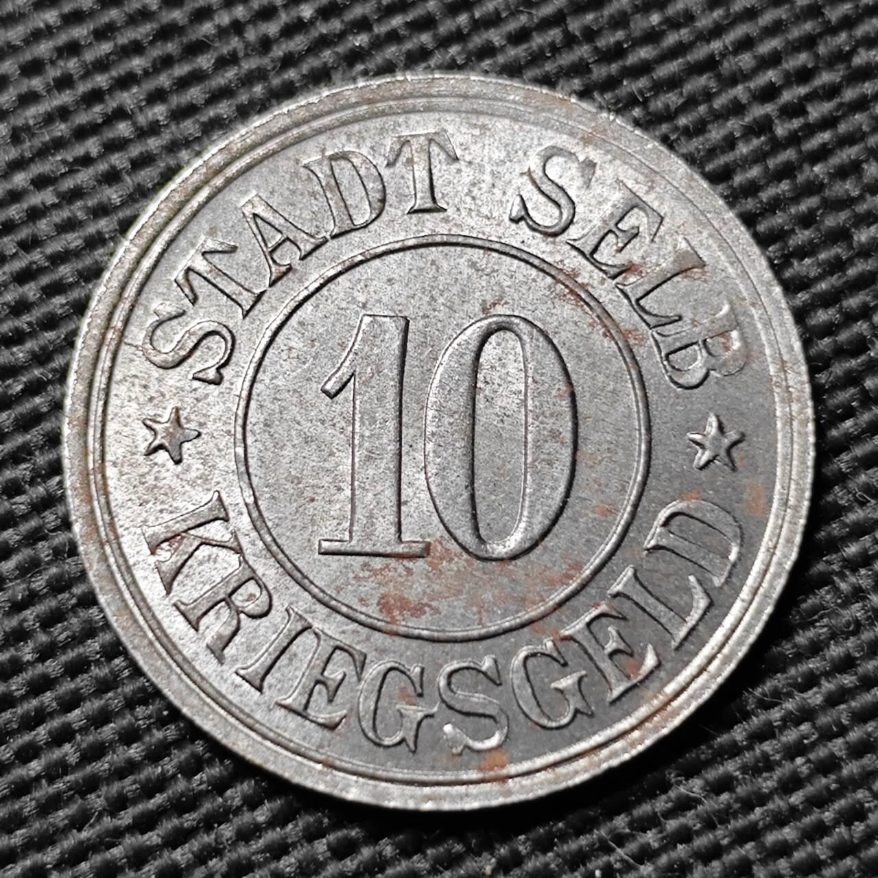 KK钱币收藏小铺  第397期 百期特怕（四拍之一） 2月预留时间 周末发货 1918 德紧塞尔布 10芬尼铁币 好品 