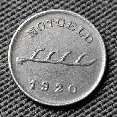 KK钱币收藏小铺  第397期 百期特怕（四拍之一） 2月预留时间 周末发货 - 1920 德紧 罗伊特林根市2芬尼 铁币