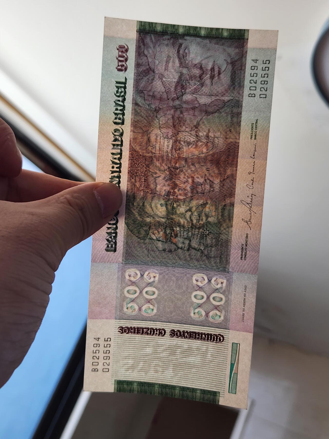 2月11号晚上8点 外国纸币自动截拍第24场  巴西 1972-1980年 500克鲁塞罗 签名19 几乎全新