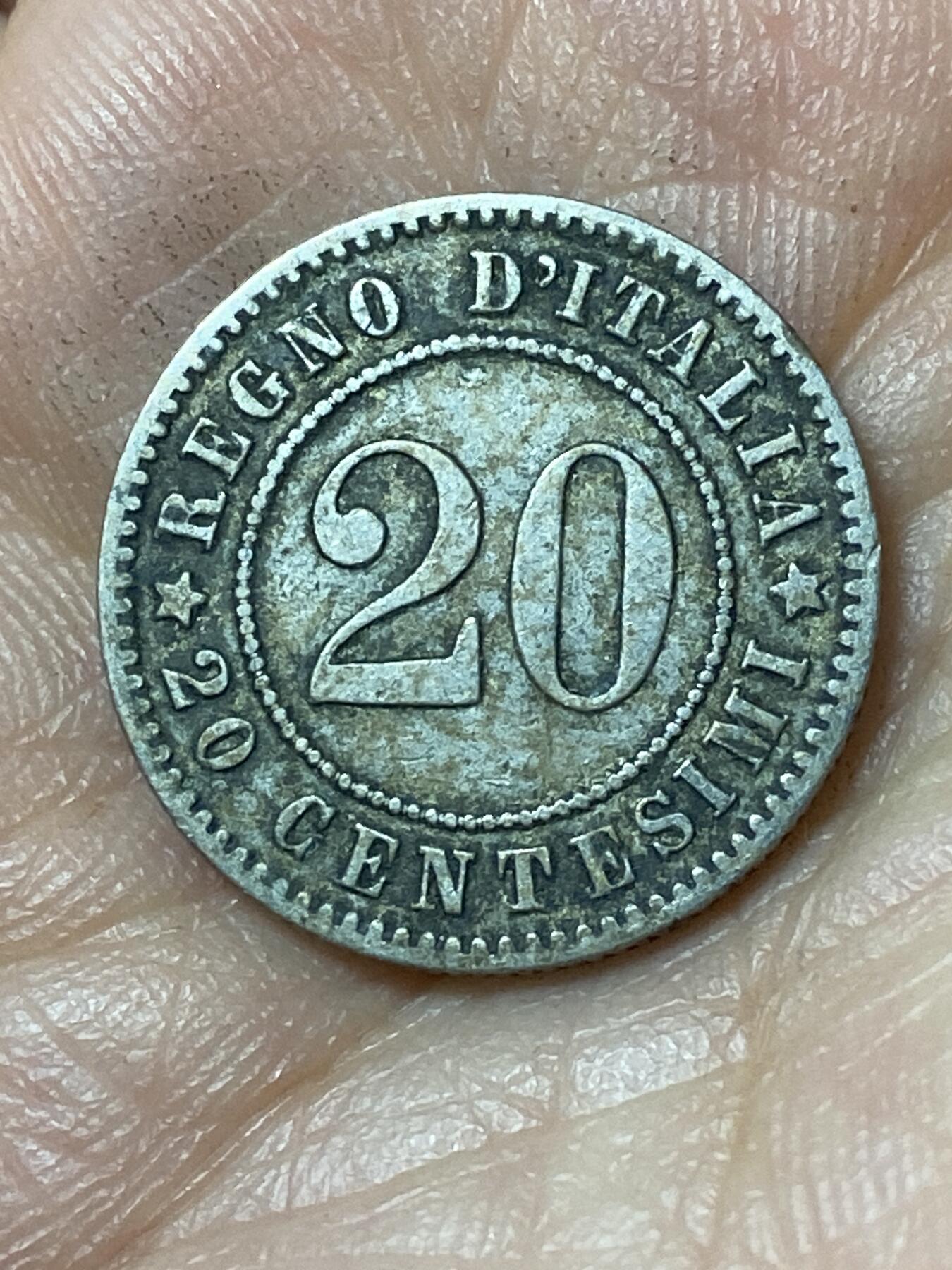 2026年第二十三场(总第一百九十二场）外国好品散币场(年后发货) 意大利王国1894单年份20分(翁贝托一世时期，KB标柏林造)