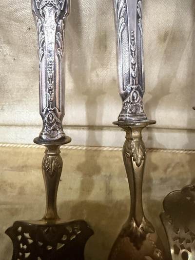 海外回流精品拍卖（五一专场） 法国回流19世纪银餐具一套（左起尺寸：15.8cm，18.8cm，15.9cm，16.5，120g，有款）