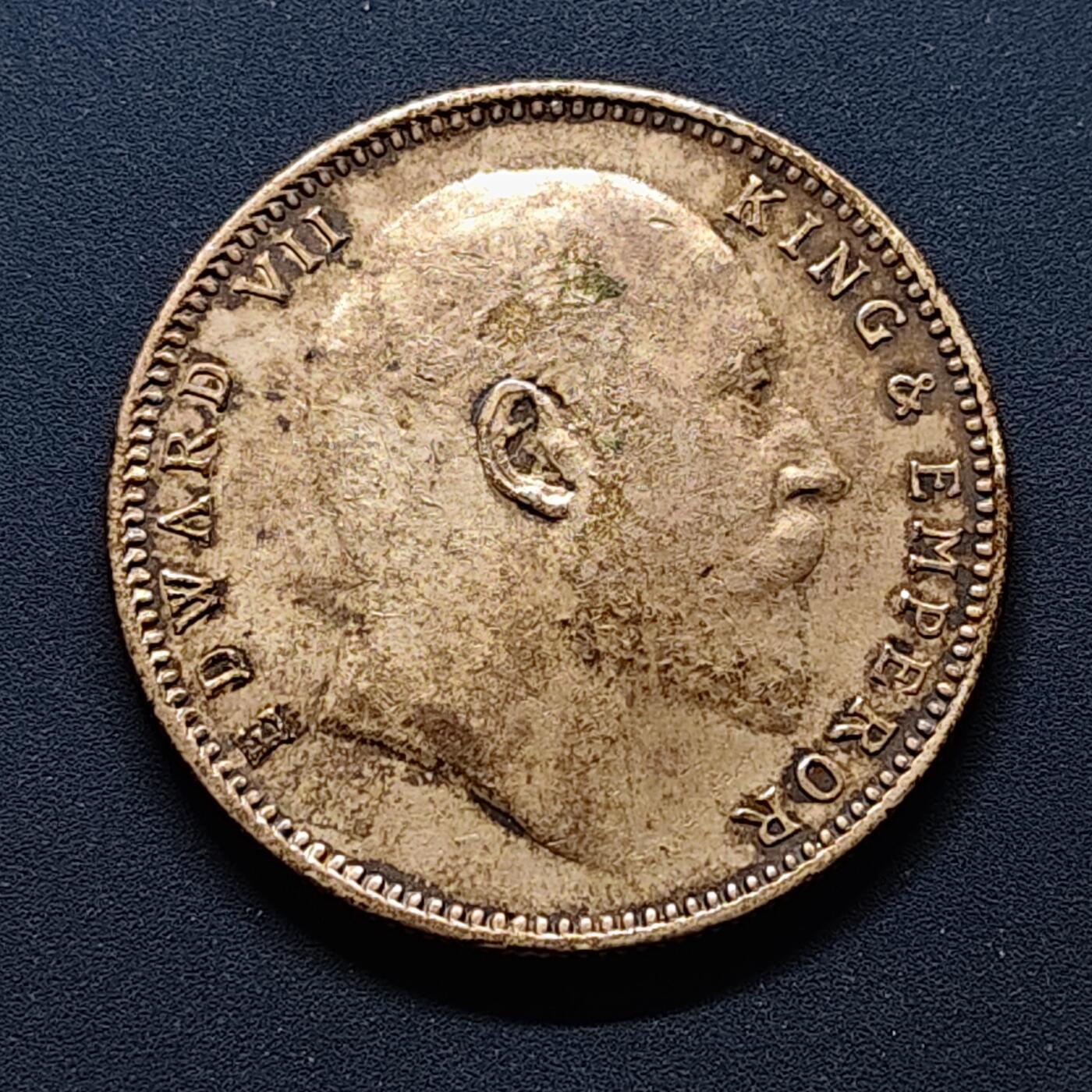 【全场包邮】纯粹捡漏拍503场 英属印度1907年爱德华七世1卢比银币【31毫米11.66克91.7%】