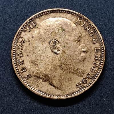 【全场包邮】纯粹捡漏拍503场 - 英属印度1907年爱德华七世1卢比银币【31毫米11.66克91.7%】