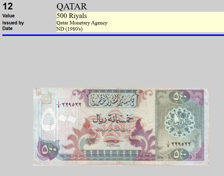 【Blue Auction】世界纸币精拍第786期——18级TOP拍卖/信誉/品质/专业/高效💫(年前收官场） 【初版 单签名 非双签名1996版】卡塔尔 1980年代500里亚尔 最高值 采油 土豪钞 品相如图