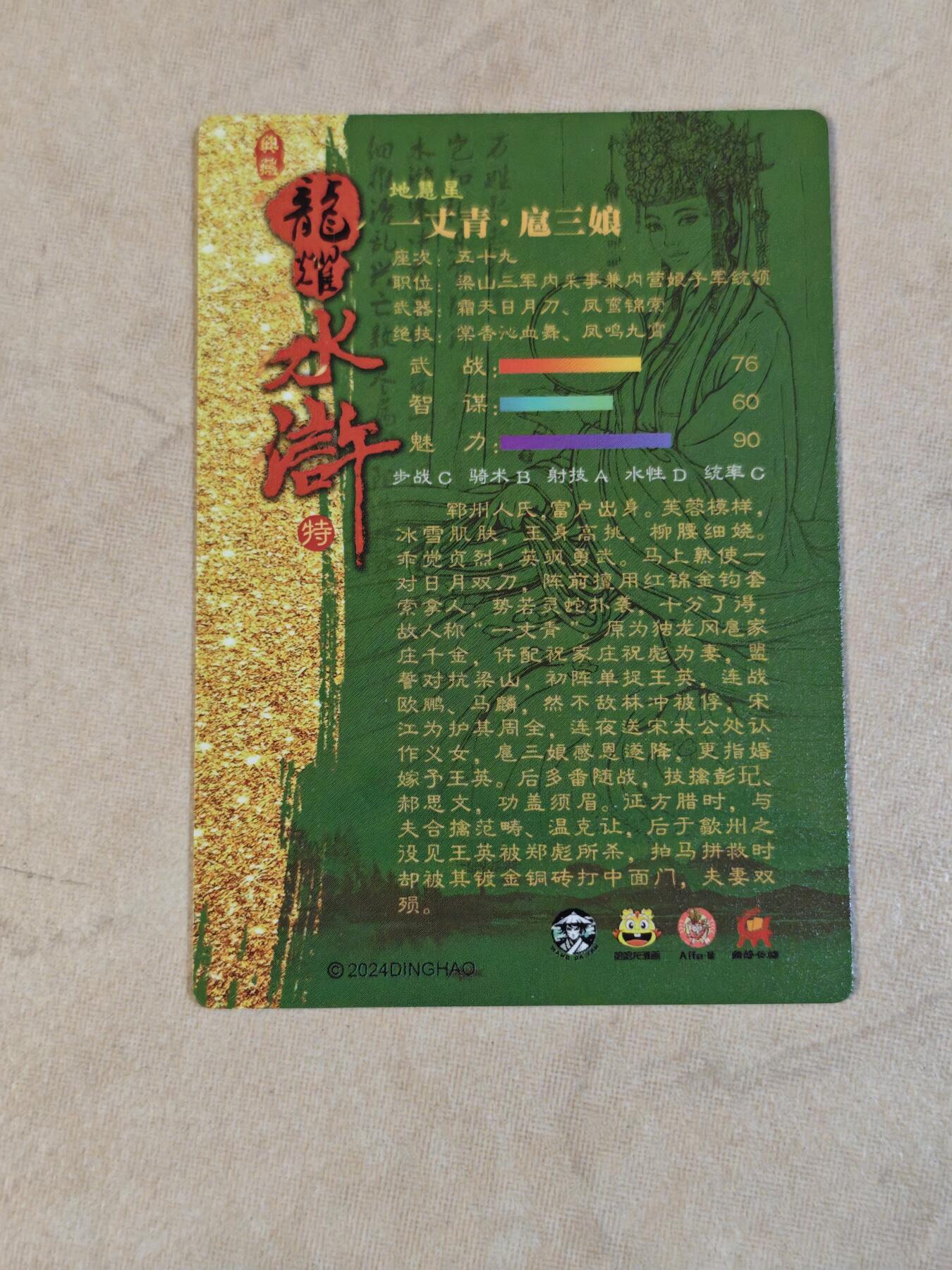 夜之极第三十九期 （2月11日周三晚9点截拍，欢迎竞拍） 鼎好卡牌 扈三娘 光刻