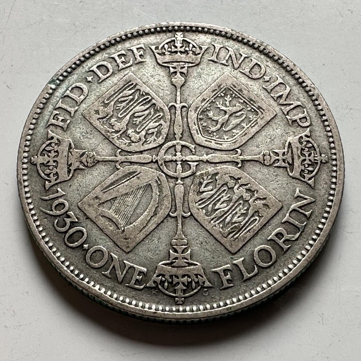 🌹外币初藏🌹🐯2026年第19场 快递已停，正月十五后再发 英国1930年一弗洛林银币 11.3克50%银