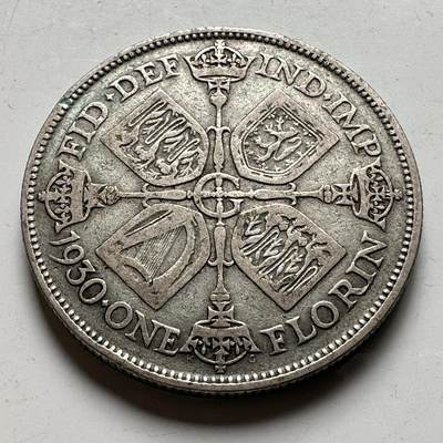 🌹外币初藏🌹🐯2026年第19场 快递已停，正月十五后再发 - 英国1930年一弗洛林银币 11.3克50%银