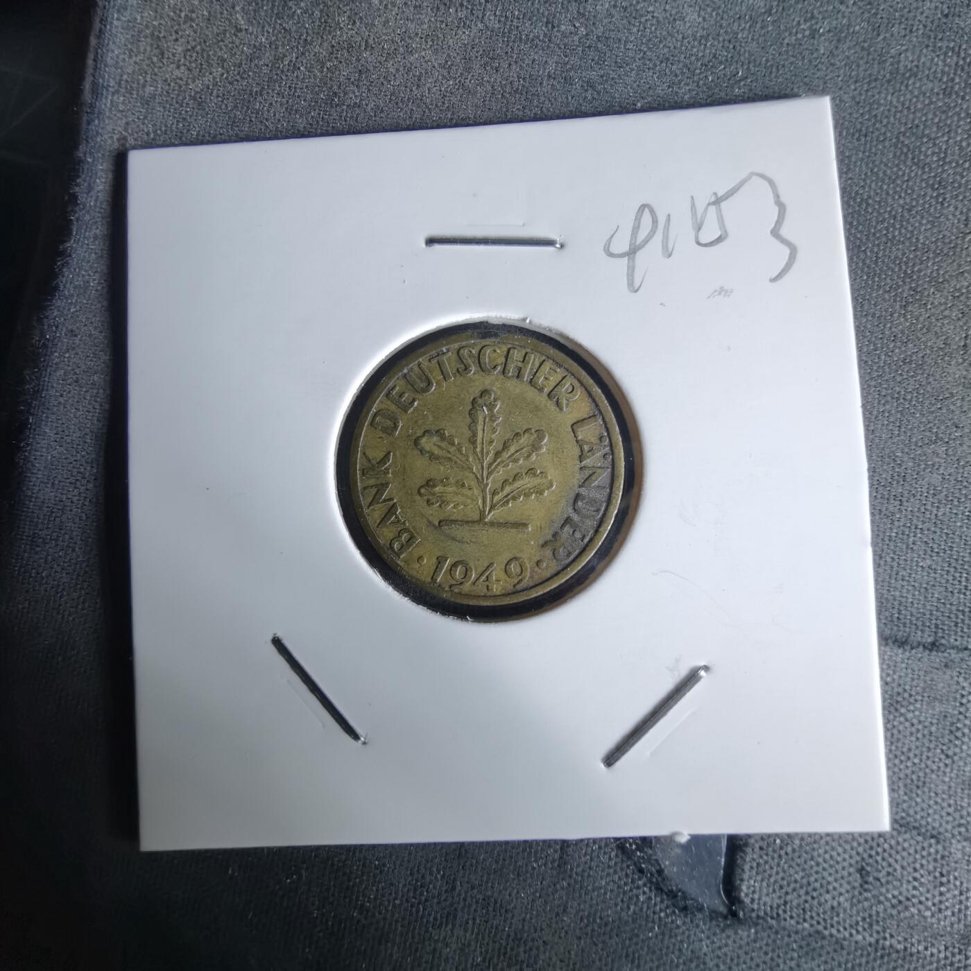 沼泽如烟--第991场 德国1949年5芬尼银行版