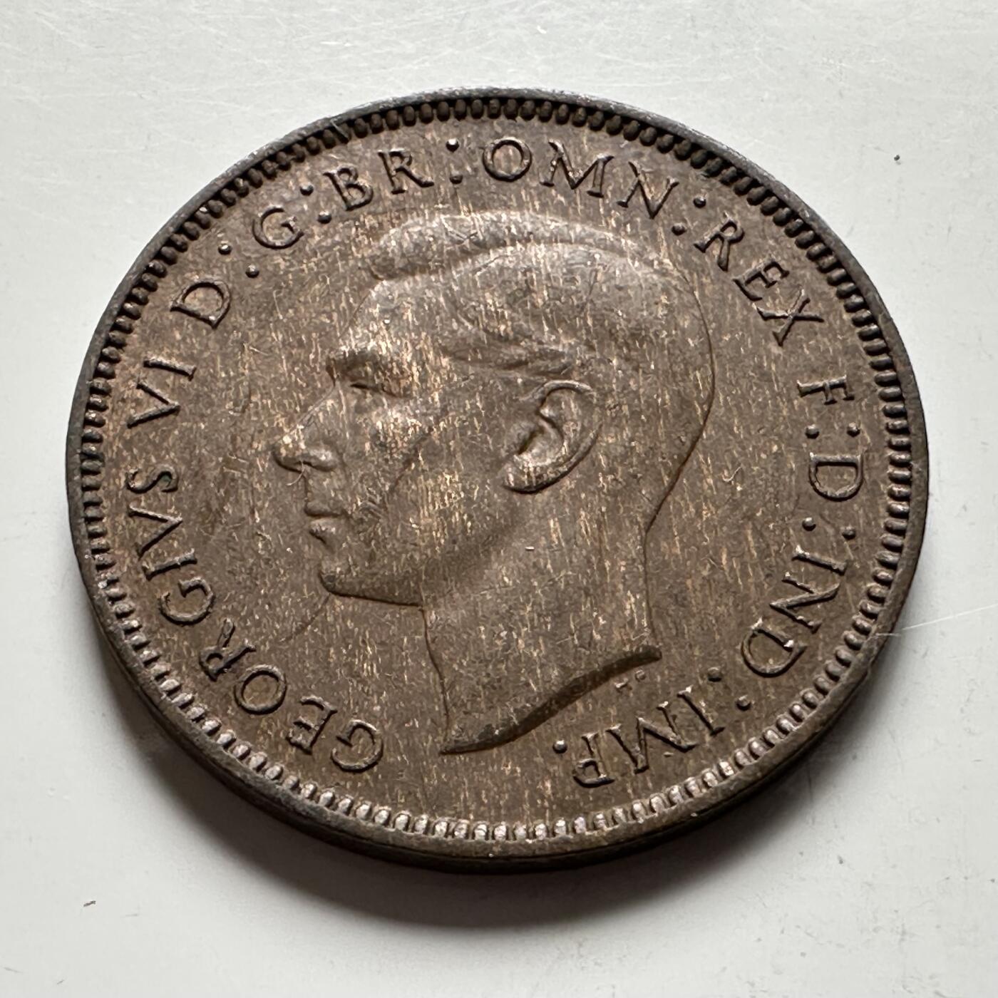 🌹外币初藏🌹🐯2026年第19场 快递已停，正月十五后再发 英国1946年1/4便士 一法新 a